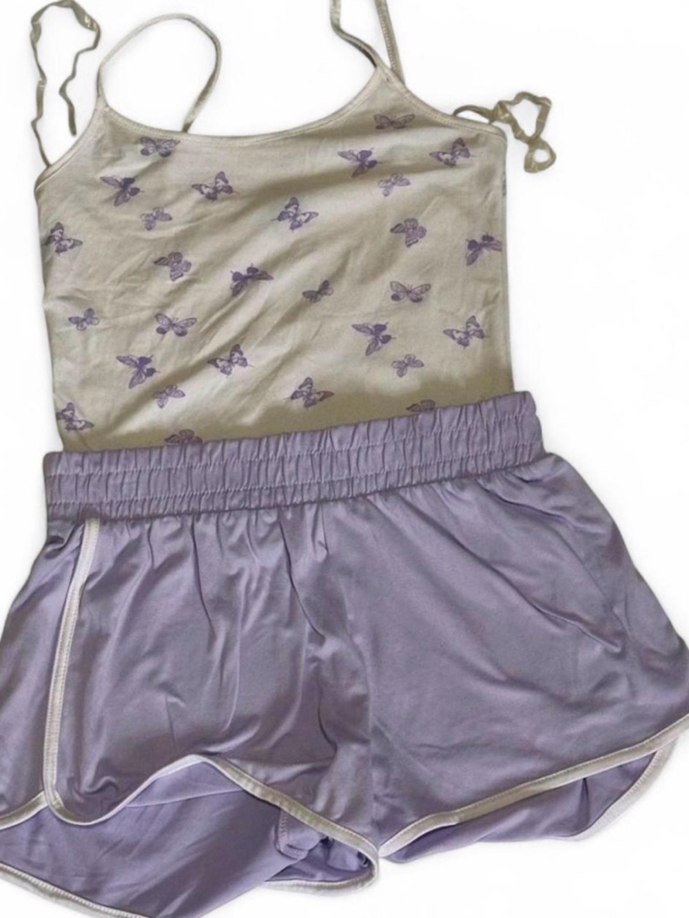 Purple Butterfly Print Lounge Set